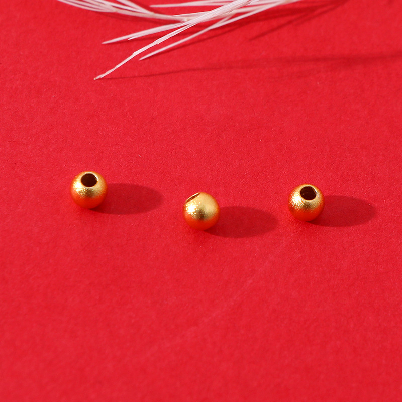 铜镀金珠diy手工配件光面沙金小珠子串珠手链项链饰品批发详情5