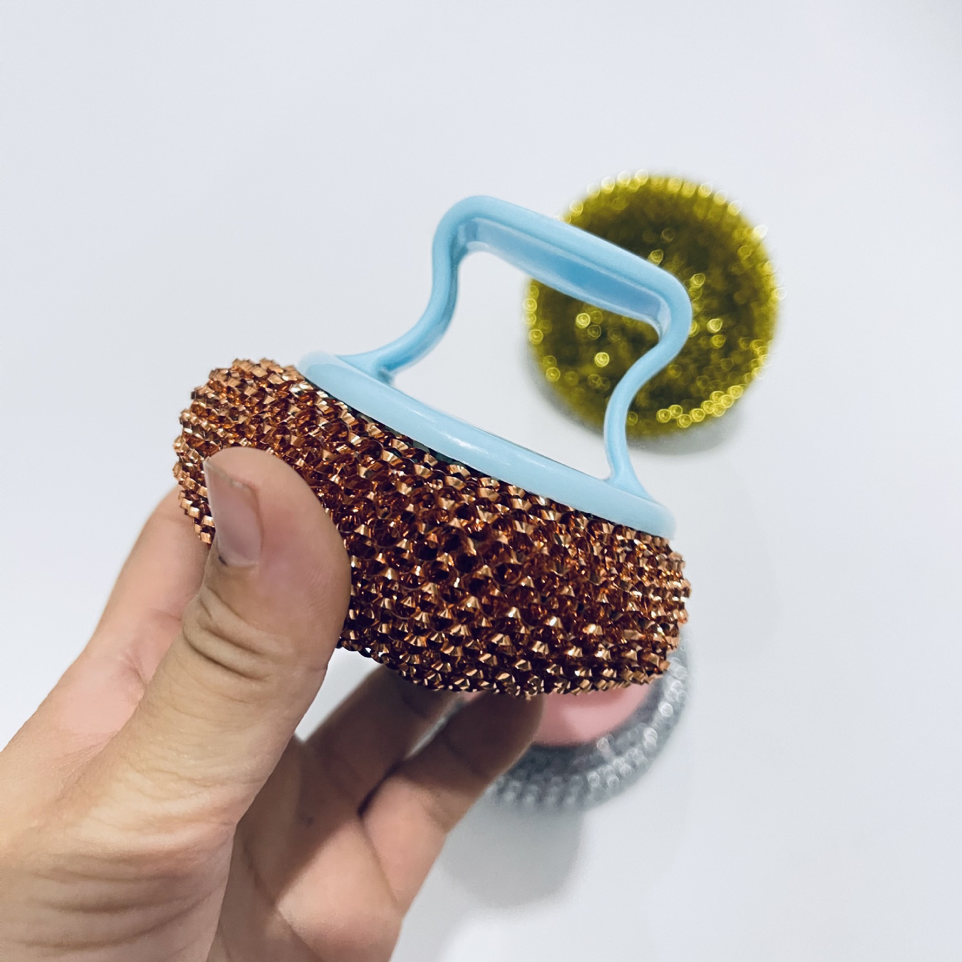 【 Zone 2-10 】 Gold Wire 【 Short Handle 】 Pot Brush 600 yuan per box Round head pot brush Gold wire Plastic Wire Pot Brush Non-damaging Pot Brush Pot Brush Steel Wool ball Cleaning Brush 1 yuan source gift pic 3