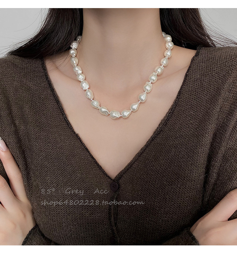 Lujo ligero temperamento irregular barroco collar de perlas mujer 2024 nuevo premium sentido gargantilla suéter cadena cadena clavícula pic 12