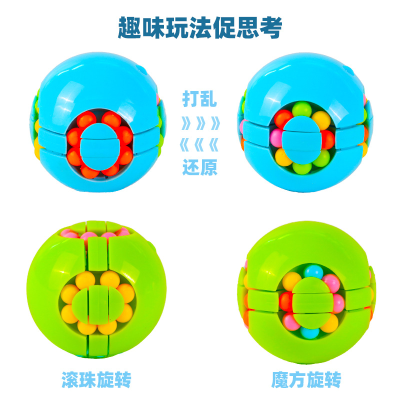 跨境指尖旋转圆形汉堡魔豆魔方玩具思维开发亲子益智玩具批发详情3
