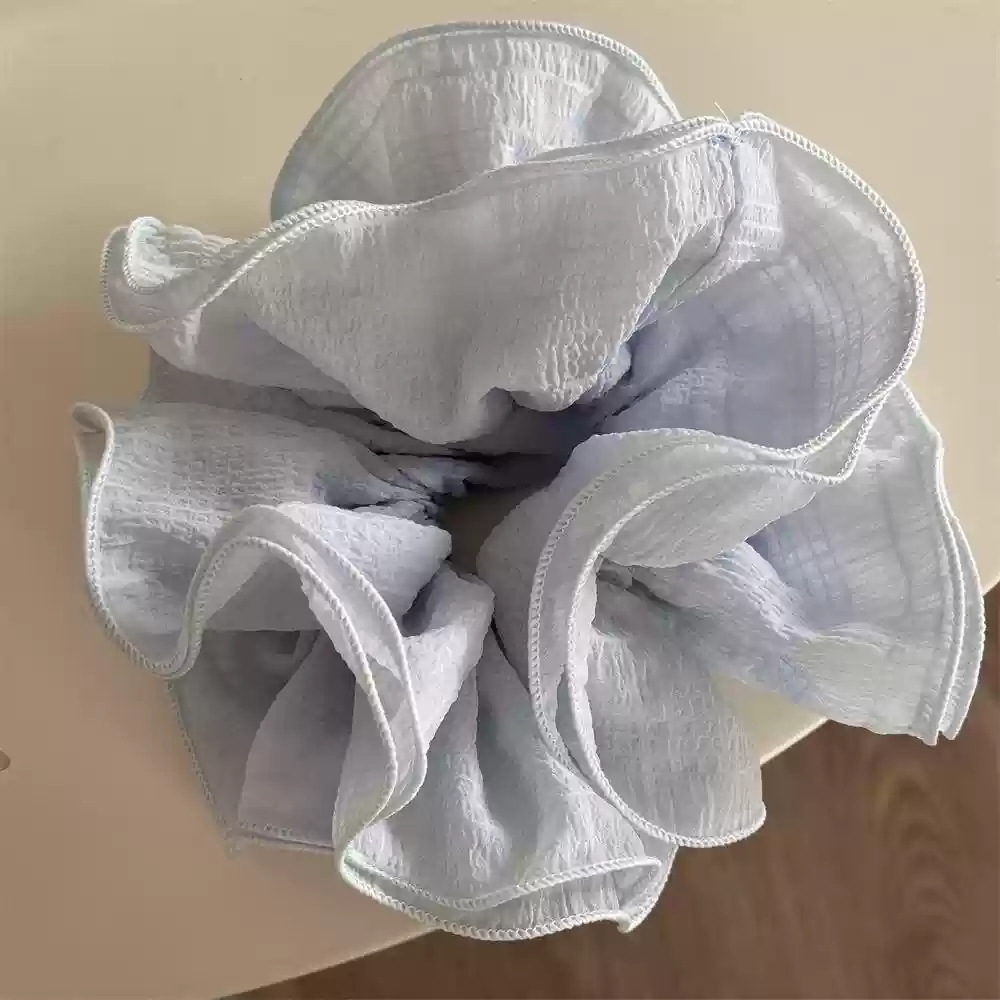 韩系糖果色网纱多层木耳边大肠圈头绳马尾发圈详情9