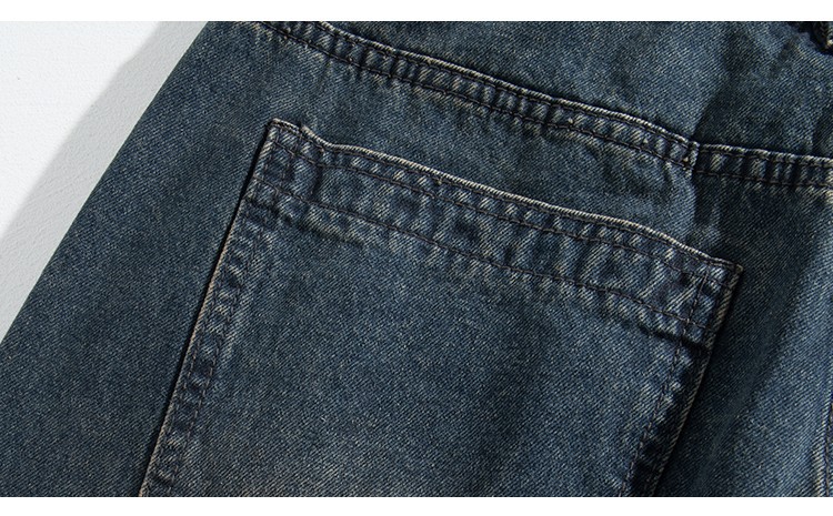 FUIV 韩版宽松直筒松紧腰牛仔裤现货批发外贸垂感百搭拖地阔腿裤详情14