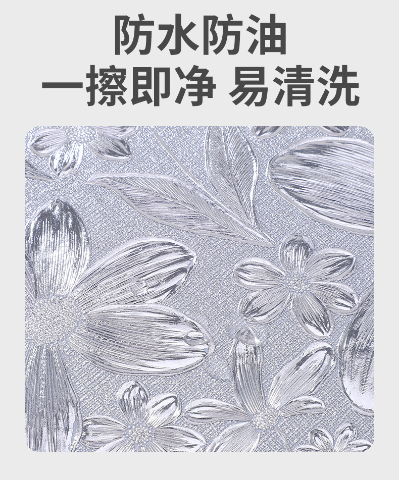 餐垫3D花朵北欧风装饰烫金家居PVC桌垫隔热防滑防水防烫金银详情3
