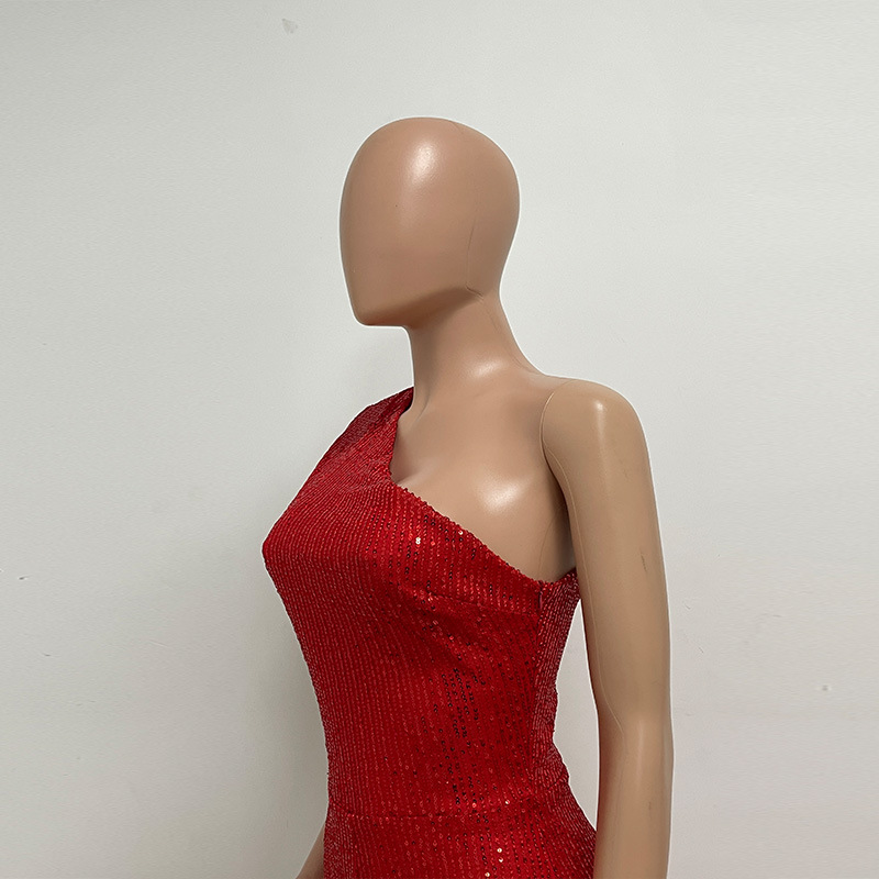 新中式无袖连体衣独立站夏季单肩亮片连体裤女批发详情87