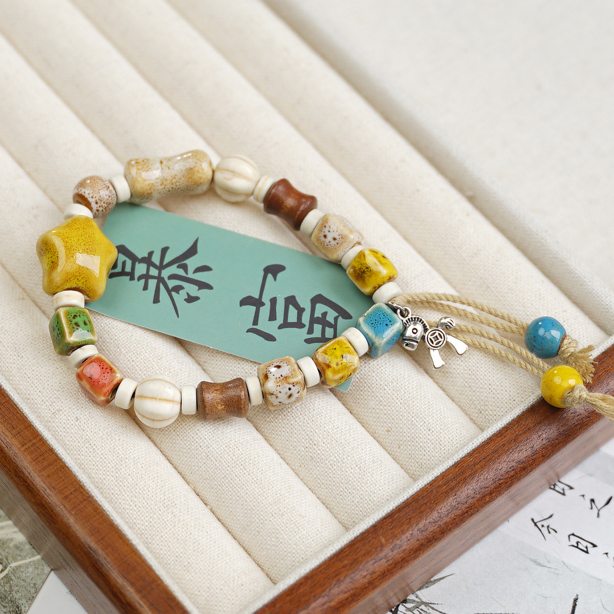 Wholesale Jingdezhen ceramic bracelets, ethnic style bracelets, fresh and cute student bracelets, fashionable handmade accessories, as gifts pic 10