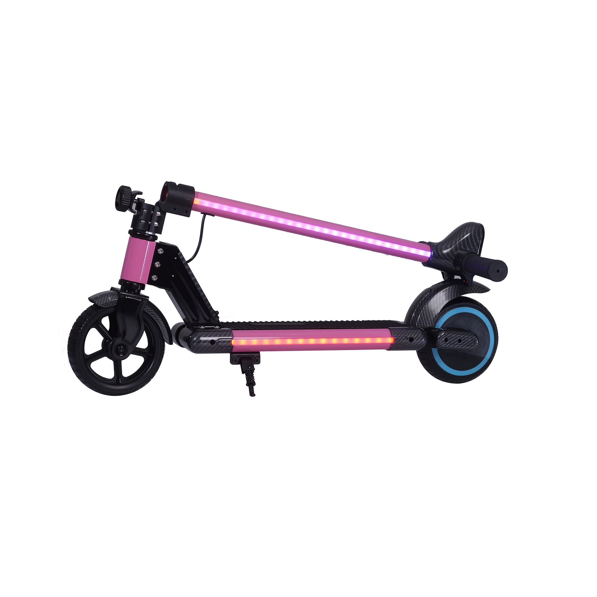 跨境供应高颜值儿童玩具车可折叠便携两轮滑板车带彩灯表显电动车详情8