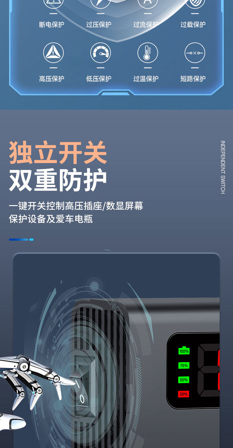 车载逆变器12v转110V24v转220V汽车货车点烟器转换器车用充电插排详情10