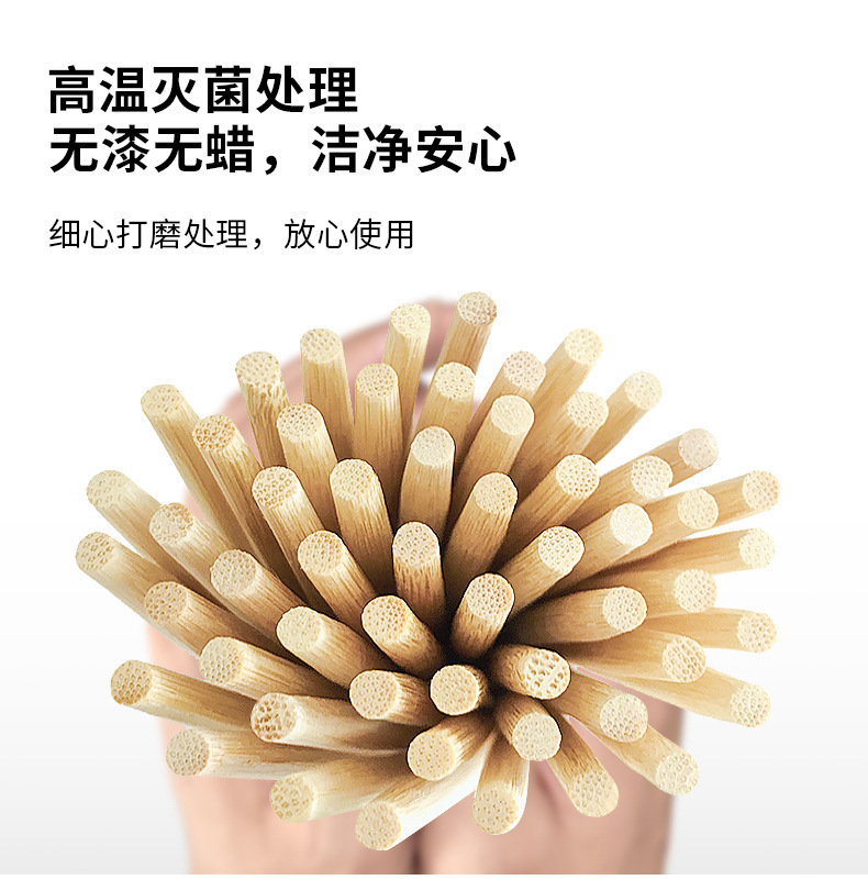 100双一次性筷子4.5*19.5mm竹筷独立包装外卖家用小圆筷子方便筷详情3