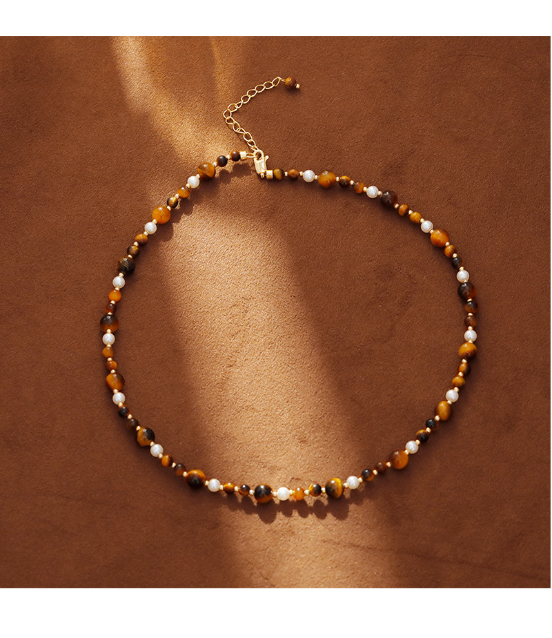 Hyacinth melad color costa ojo de tigre collar piedra otoño invierno 2025 nuevo suéter cadena gargantilla tik bang cadena clavícula pic 8