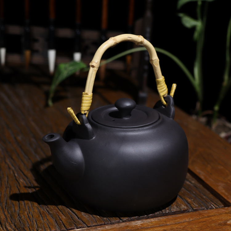 Special offer: Large-capacity purple clay kettle, Gongfu tea set, charcoal stove kettle, household and outdoor handle kettle, suitable for boiling teapots pic 7