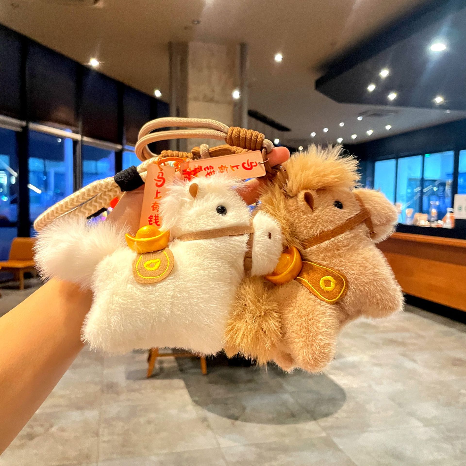 2026 Year of the Horse mascot Plush horse keychain pendant, popular Yuan BMW doll, cute bag pendant gift pic 10