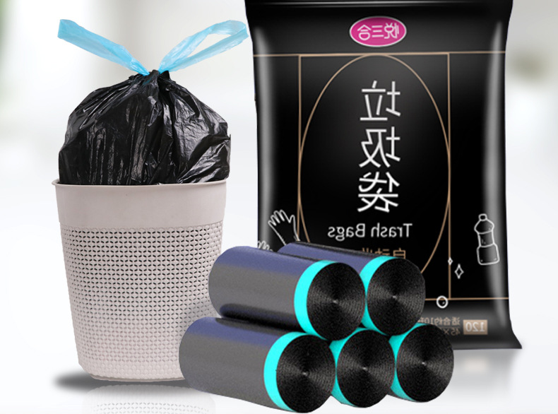 抽绳垃圾袋家用手提式背心加厚特厚实惠装自动收口厨房圾圾塑料袋详情6