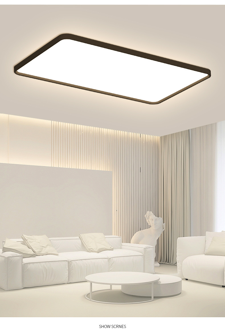 普瑞全光谱98显超薄吸顶灯客厅灯黑客厅大厅主灯 中山家装灯饰详情16