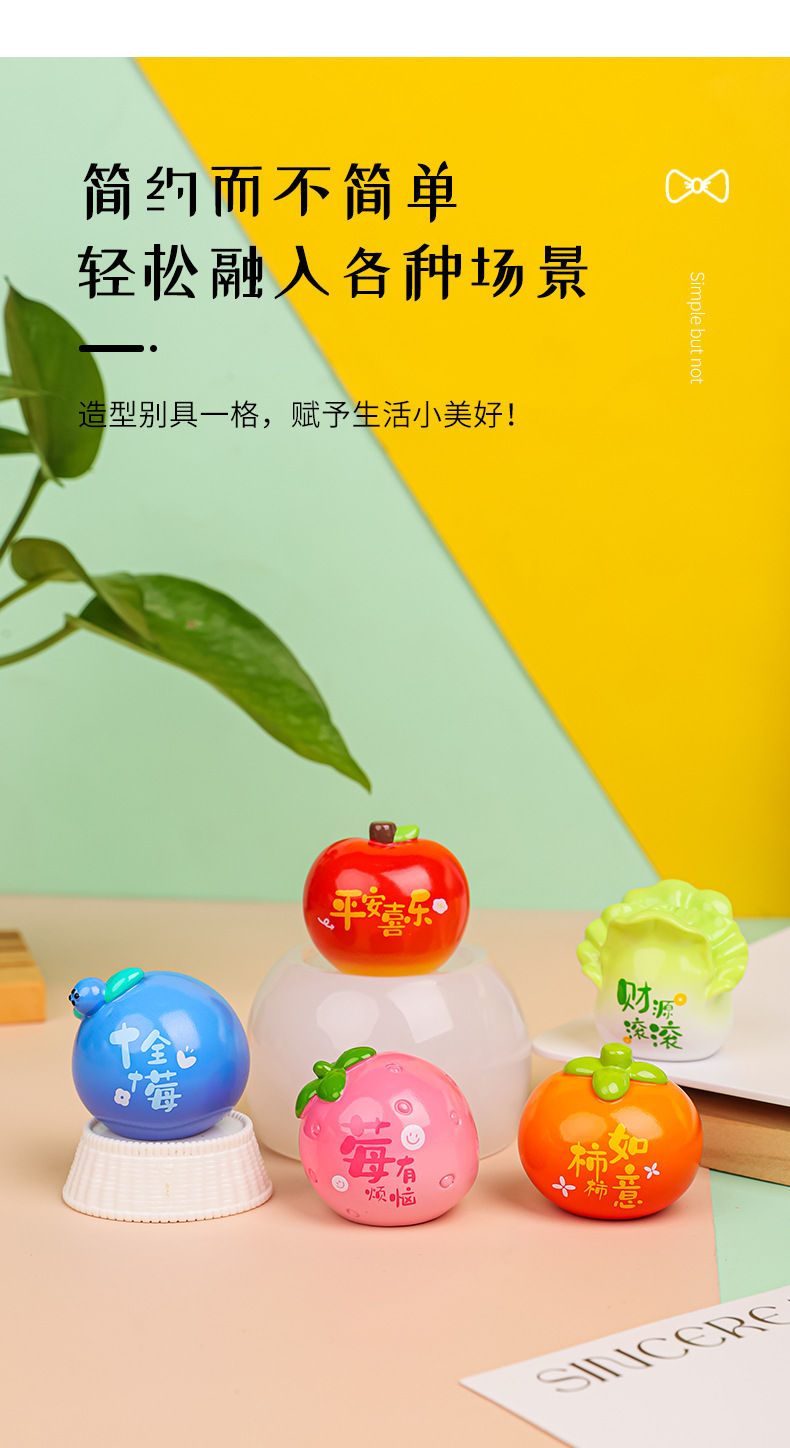 A cute and adorable figurine with words on it, symbolizing a little cute resin mini desktop decoration and a car ornament pic 7