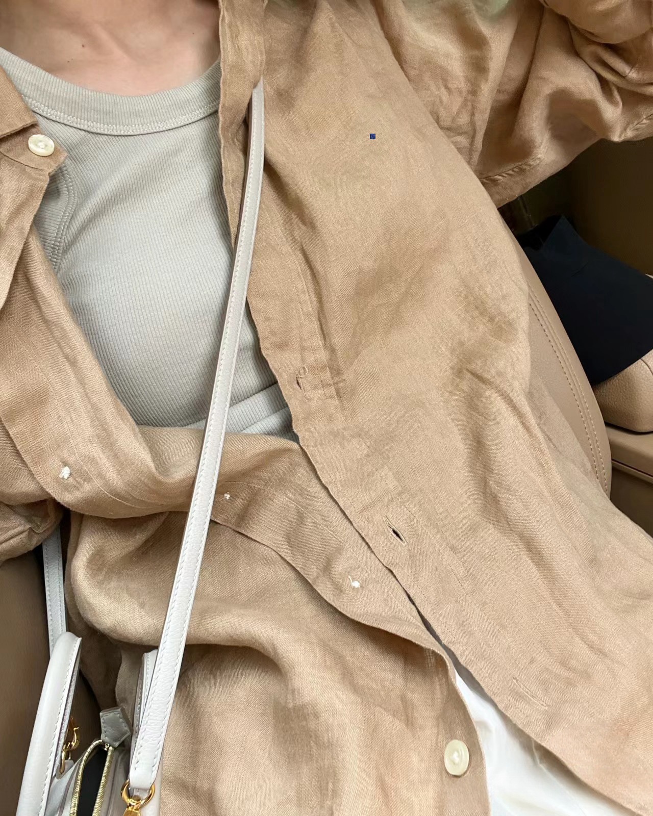 亚麻衬衫薄款小马标刺绣美式复古经典衬衣长袖POLO领防晒女上衣详情4