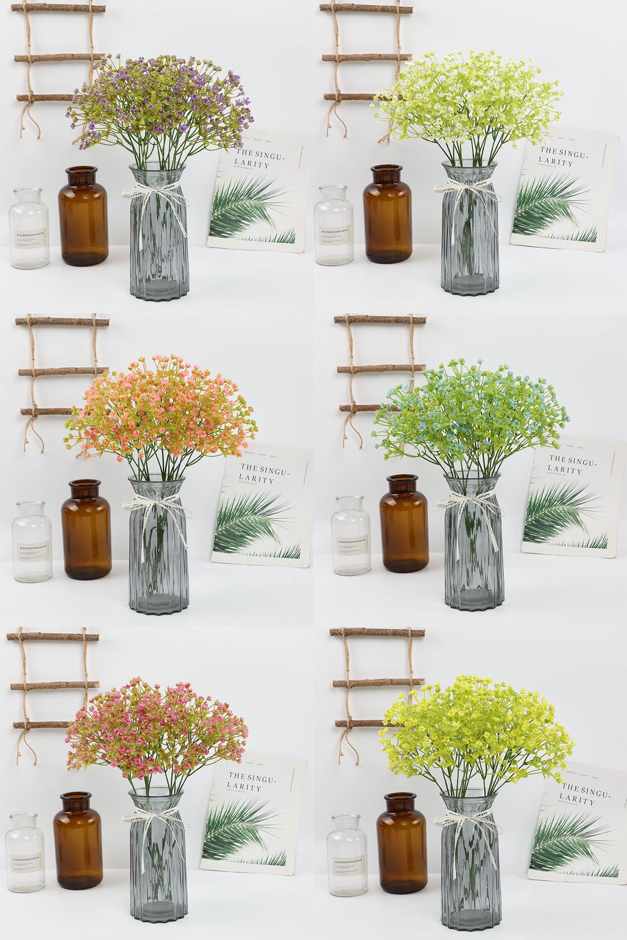 满天星仿真花束婚庆家居装饰室内酒店插花摆件办公文化仿真园艺花艺礼盒详情8