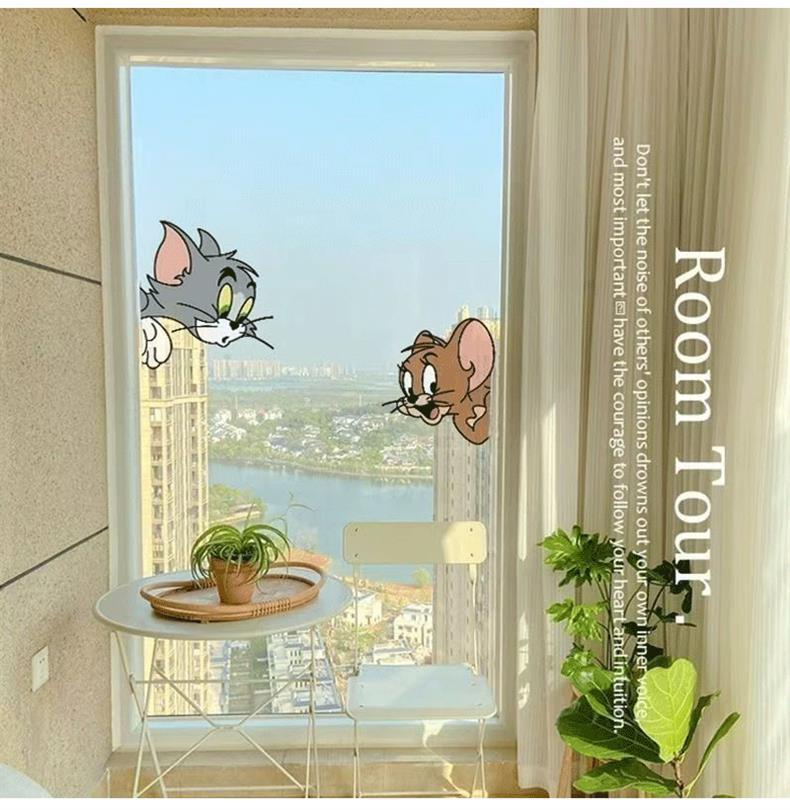 猫和老鼠卫生间玻璃门贴纸创意卡通浴室厕所装饰贴画厨房防水贴膜详情7