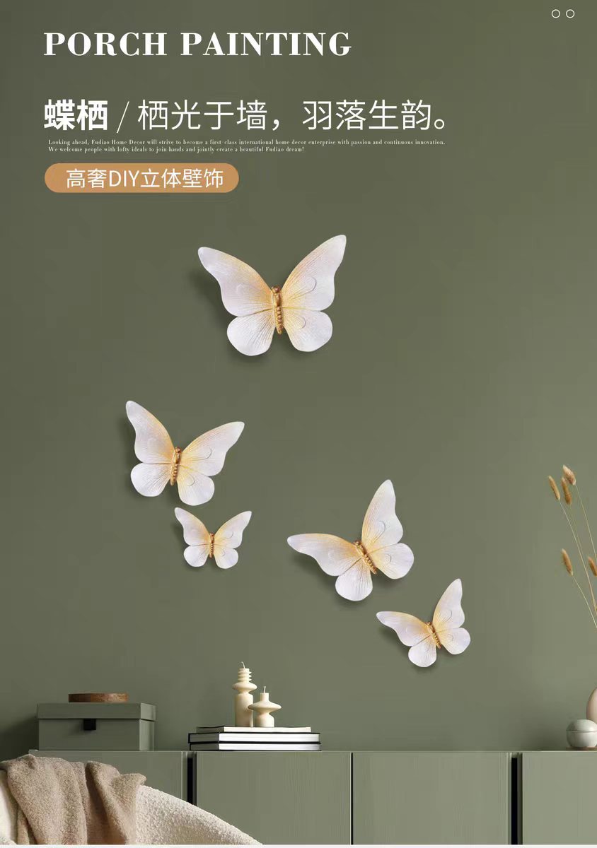 2026 Relief butterfly TV background wall decoration, bedroom wall decoration, wall stickers, 3D stereoscopic butterfly wall decoration pic 3