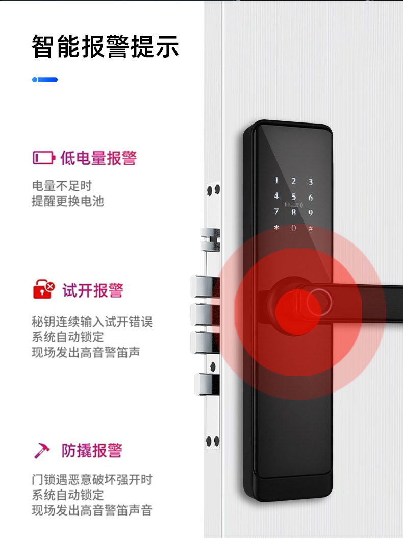 一握开智能门锁木门电子锁密码锁通通涂鸦公寓锁办公室指纹锁详情12