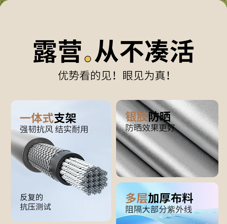 厂家批发二合一全自动折叠帐篷天幕户外野营防晒防风运动露营用品详情7