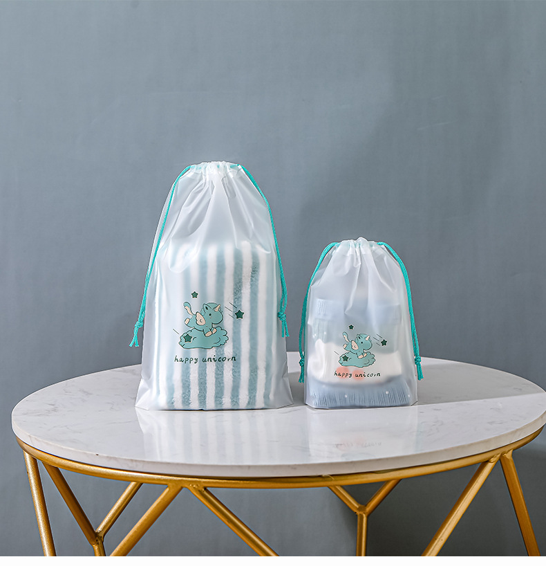Unicorn frosted drawstring bag, towel and sock plastic packaging bag, PE thickened drawstring bag, underwear packaging drawstring bag pic 16