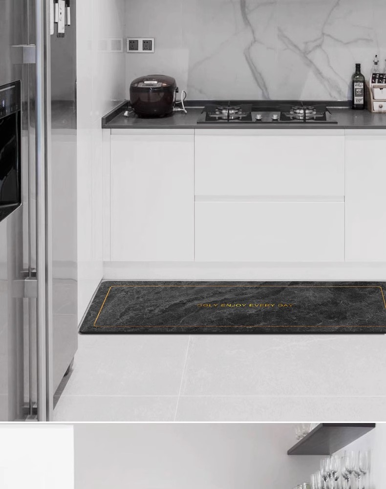 Light luxury diatom mud floor mat, water-absorbing and anti-slip combination floor mat, no-wash and washable kitchen floor mat pic 8