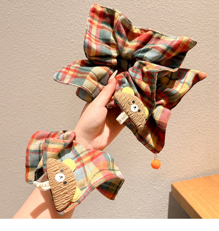 复古风彩色条纹大肠发圈女高弹力耐用头绳高级感发饰扎头发方巾饰品发饰头饰详情2