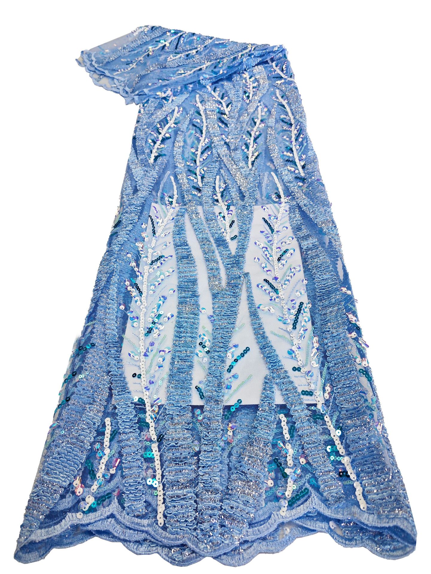 New African and Middle Eastern branch mesh fabric, sequined multi-color embroidered lace fabric beadslace in stock pic 6