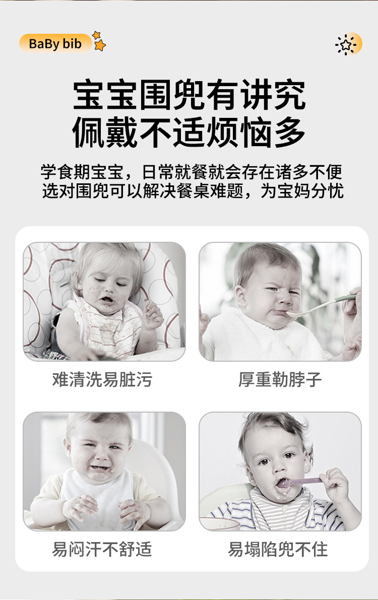 宝宝吃饭围兜硅胶防水婴幼儿食饭兜儿童喂饭口水搭围嘴巾防脏衣服详情1
