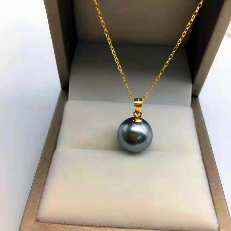 Серебряное колье S925 с цепочкой из бижуса, украшенное модным украшением с натуральным черным жемчугом pic 19