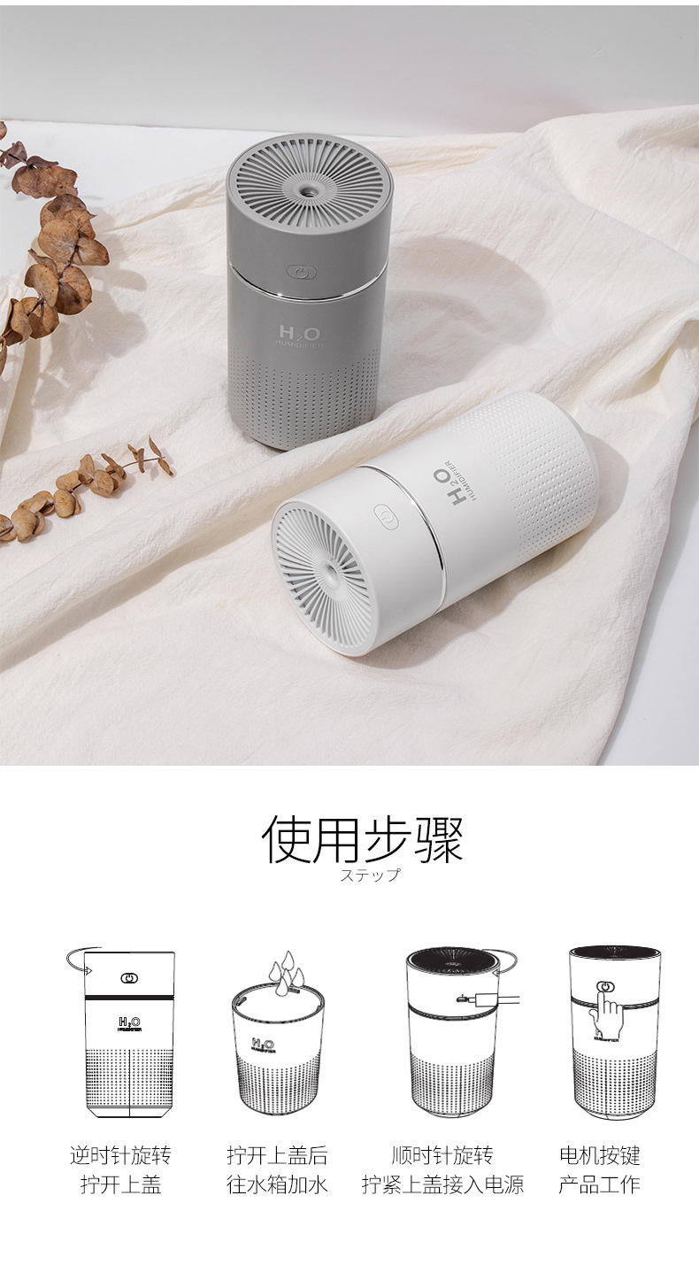 Wholesale of small portable humidifiers, large fog capacity, car humidifiers, household silent spray, usb mini humidifiers pic 11
