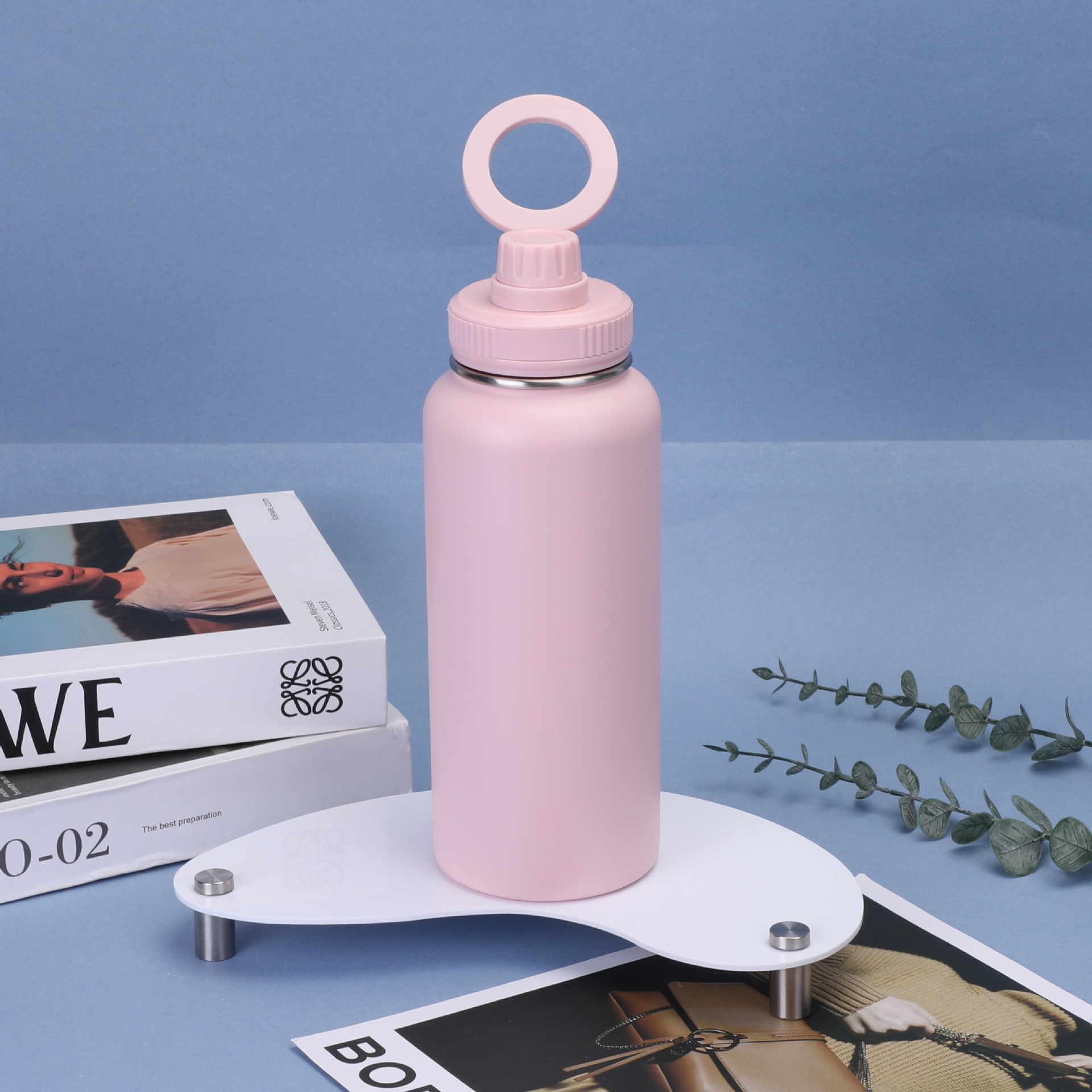 新款32oz不锈钢太空壶双层保温杯磁吸手机支架马卡龙便携运动水杯详情7