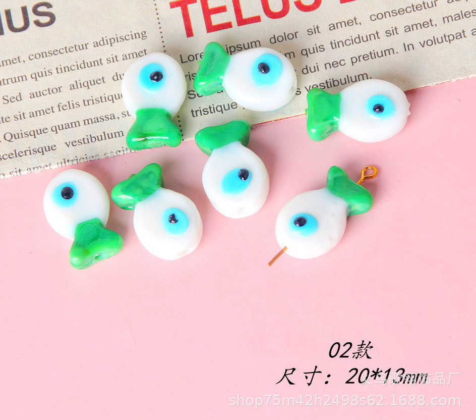 古法工艺琉璃可爱小鱼DIY 项链手链手机链饰配详情2