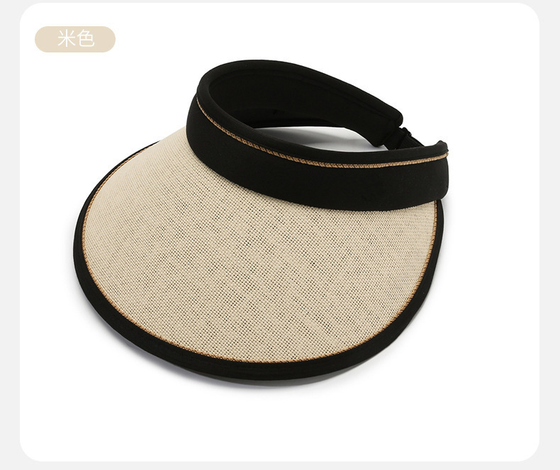 空顶帽uv可折叠拉菲草遮阳帽草帽防晒女款防晒帽夏季女士帽子批发详情20