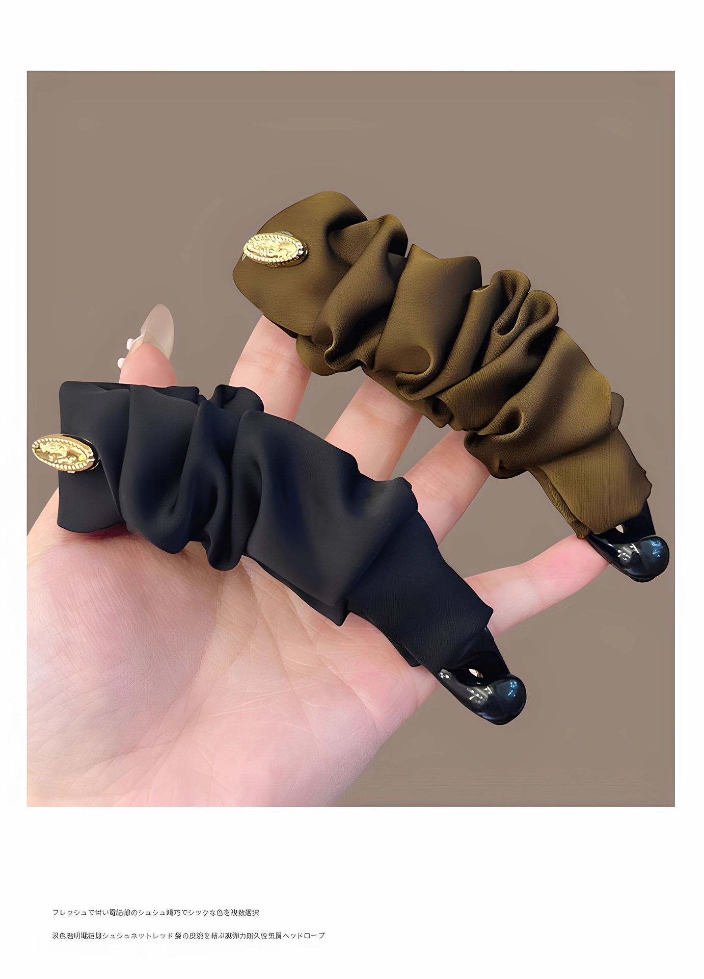 缎面褶皱香蕉夹女2025新款后脑勺固定马尾夹竖式扭扭发夹时尚发卡详情7