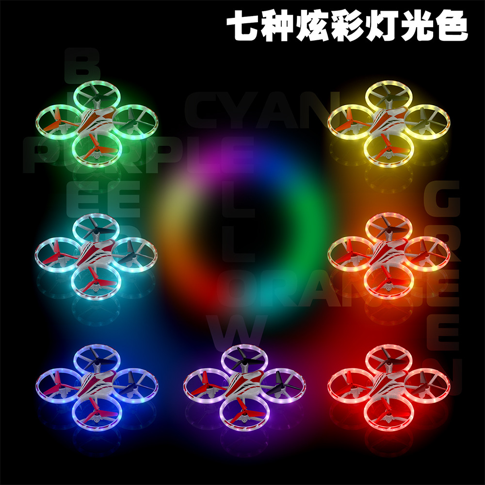Cross-border LED drone light-emitting UFO sensing multi-rotor aircraft stunt rolling remote control aircraft toys pic 8