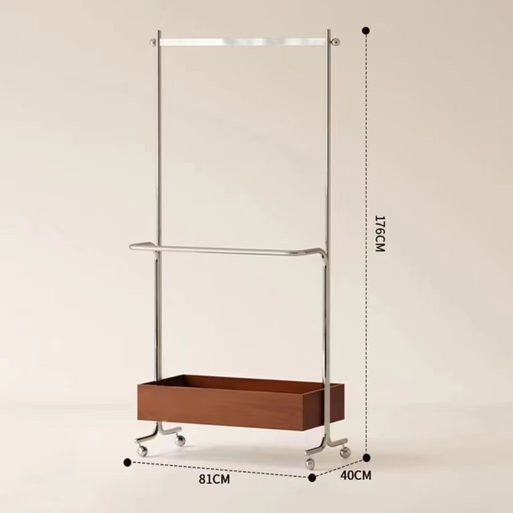 落地衣架衣帽架挂衣架落地不锈钢卧室客厅移动收纳储藏落地衣帽架详情2
