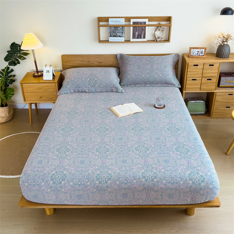 Pure cotton yarn-dyed jacquard double-layer gauze bed cover, single piece of all-cotton gauze mattress protective cover, bedspread, bed cover, single piece of bedding pic 96