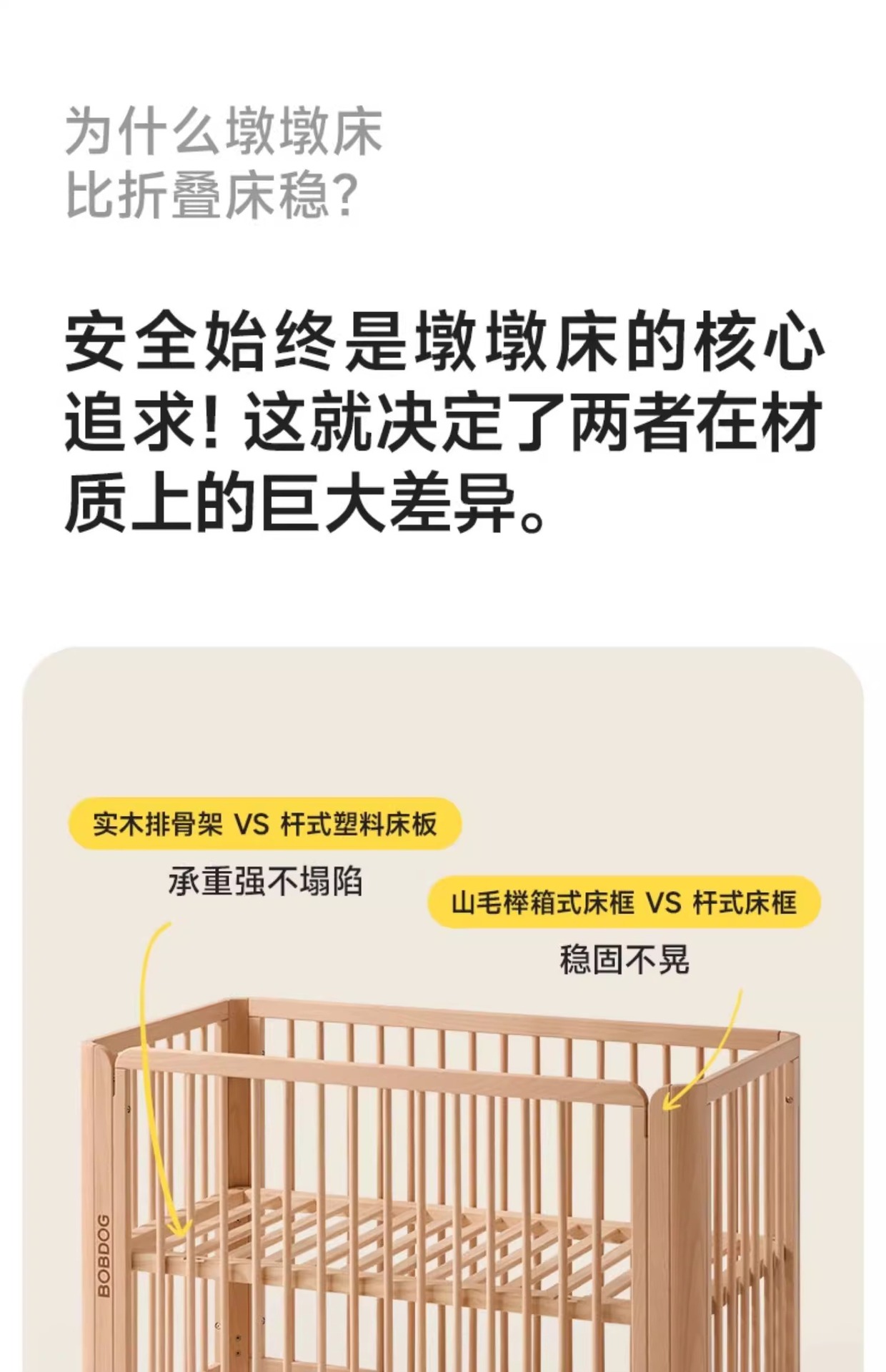 巴布豆墩墩床婴儿床可移动宝宝床多功能拼接大床新生儿实木bb床详情5