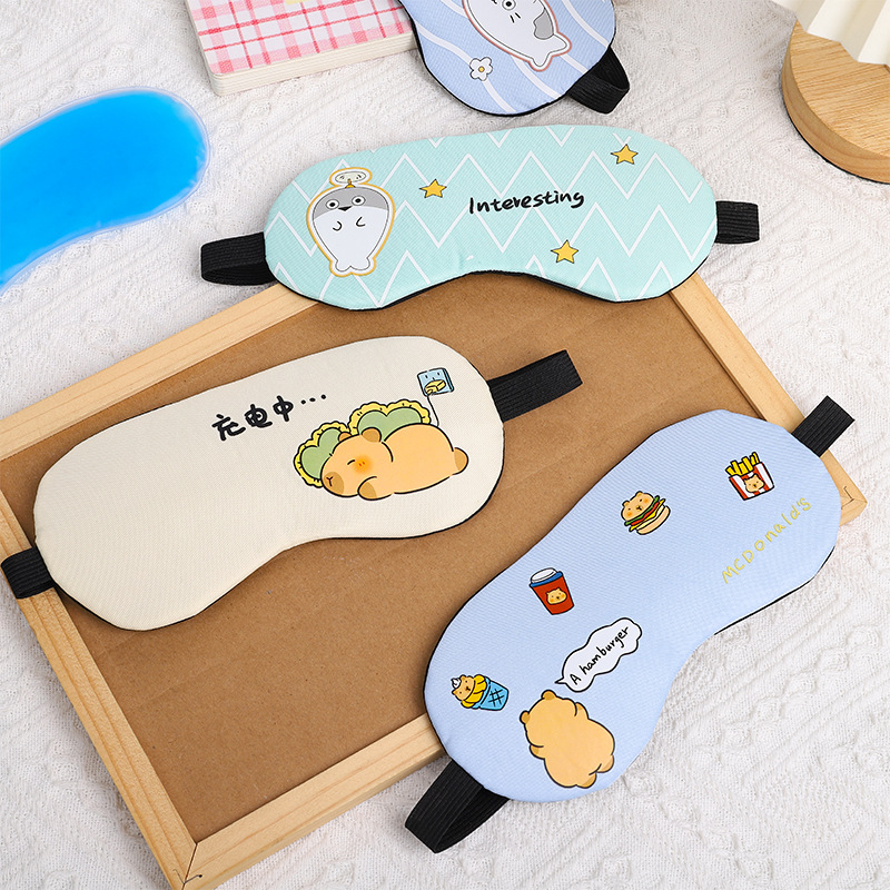 眼罩睡眠眼罩遮光冰敷眼罩独立装可爱卡通学生冰袋眼疲劳护眼罩详情17