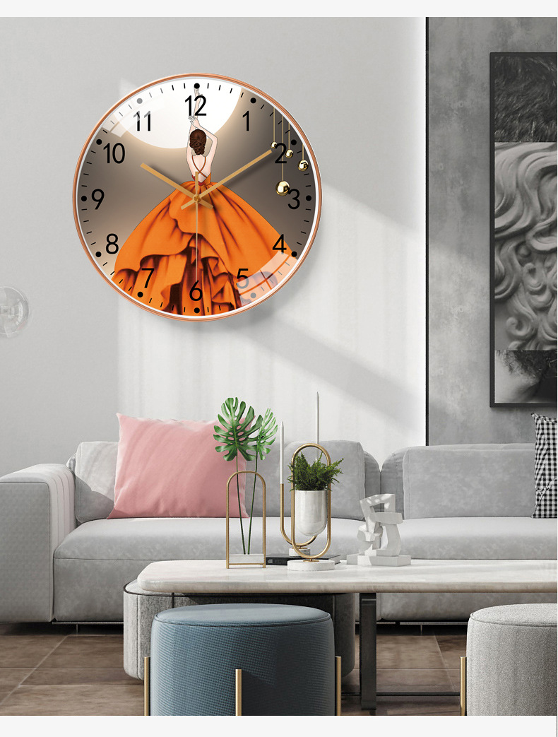 12-inch 30cm home living room wall clock, modern, simple, individual and creative wall-mounted silent clock wholesale pic 9