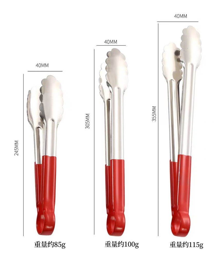 不锈钢食品夹子家用食物夹厨房餐厅烘焙面包夹多功能烤肉夹牛排夹详情9