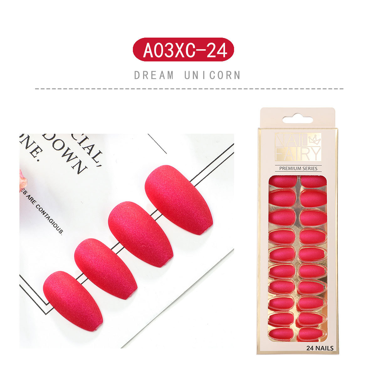 New product: Dazzling matte ballet nails, wearable nail art, finished nail pieces, matte coffin nails, 24 pieces of nail art pieces, fake nails pic 25
