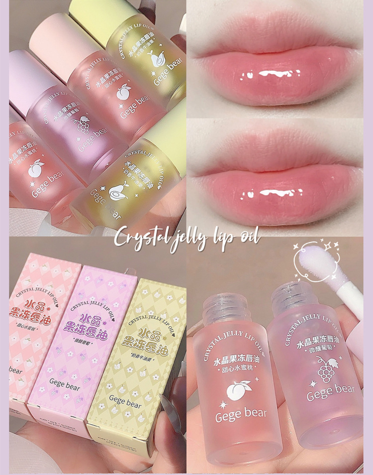Gege bear Crystal Jelly Lip Oil Moisturizes and hydrates, reduces lip lines, Lipstick Base Lip gloss pic 6