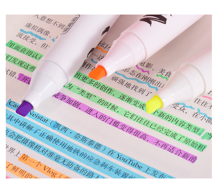 Wholesale Weiya Hui Highlighters, large-capacity fruit-scented highlighters 061, eye-protecting soft-color highlighters pic 4