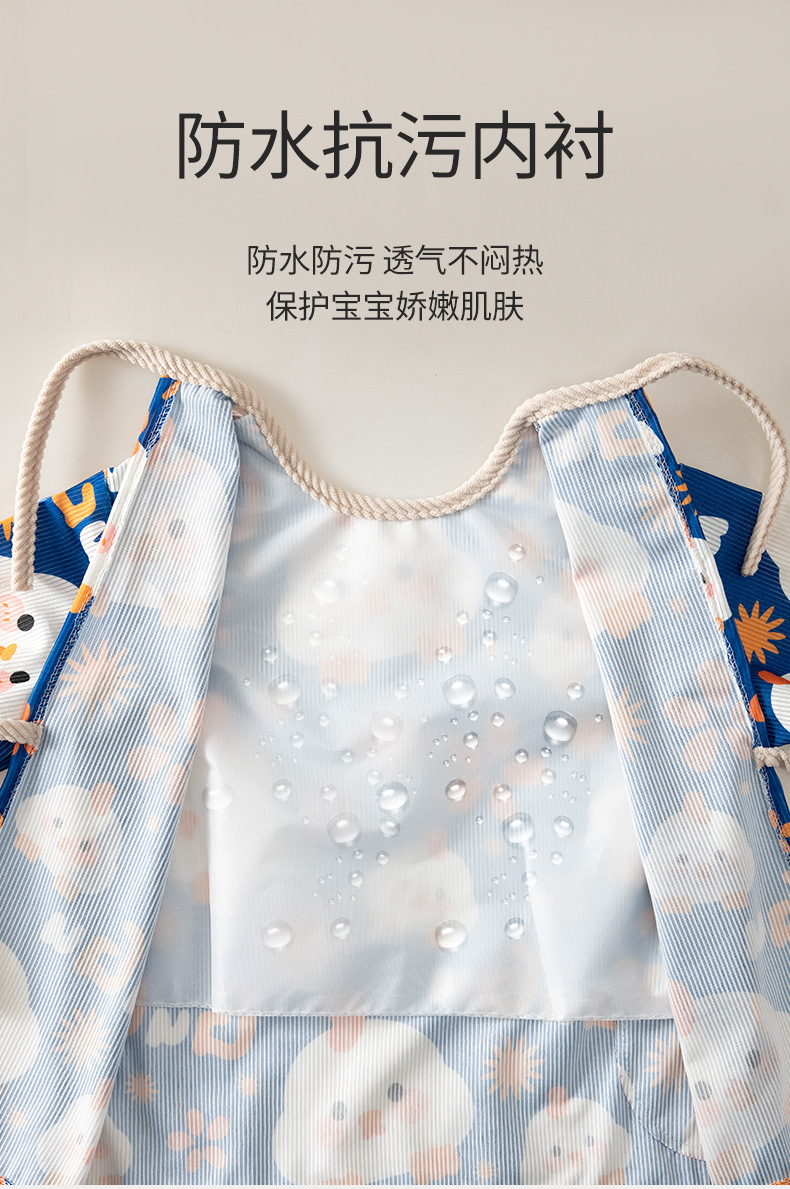 儿童罩衣秋冬季灯芯绒婴儿吃饭围兜罩衣宝宝防水防脏长袖反穿衣详情6