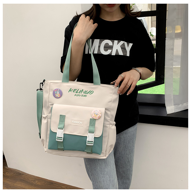 书包女ins森系单肩包学生帆布包清新简约斜挎包大容量装书手提袋详情22