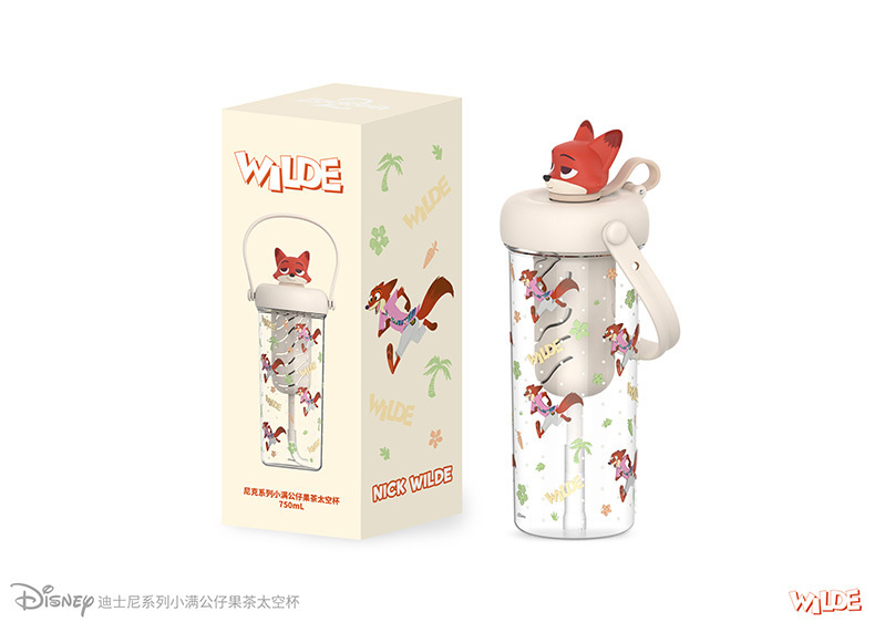 New Xiaoman doll fruit tea plastic cup, cute straw cup for primary school students, Le Si Double Drink, summer plastic water cup for school pic 2