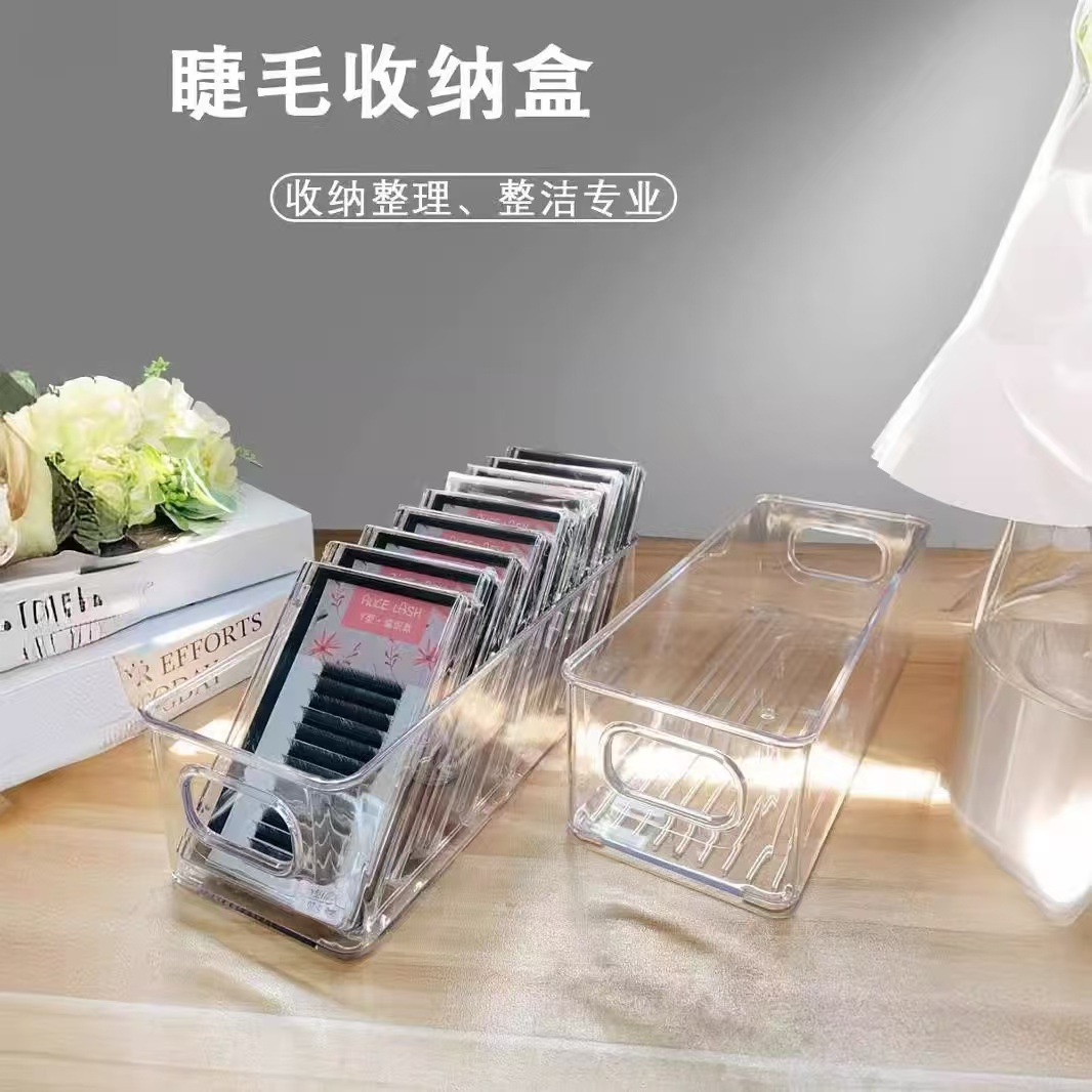 Wholesale of transparent eyelash box dedicated storage box tools, desktop organization stand, and portable display box for eyelash extension pic 1