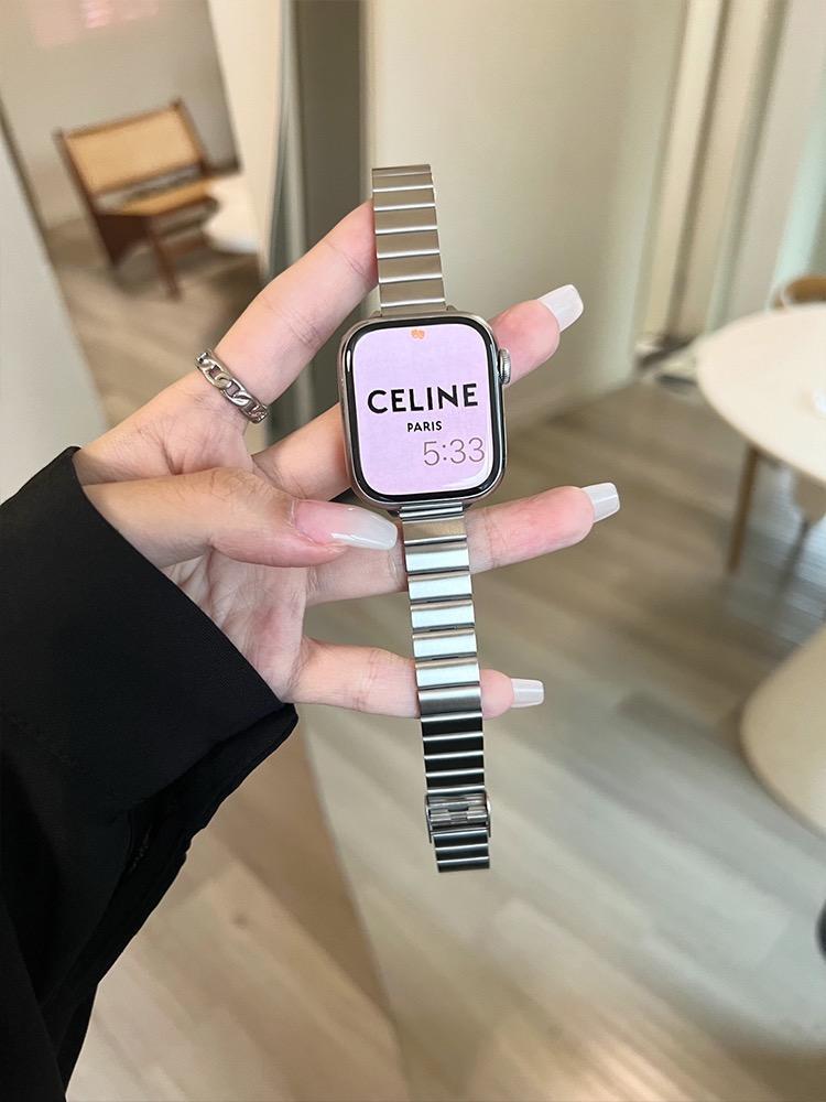 iwatch表带S10女高级感适用applewatch苹果手表98代76SE5金属钢带详情3